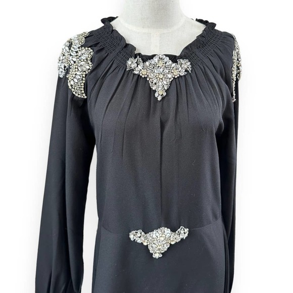 Dodo Bar Or Marisa Crystal Embellished Stretch-Crepe Dress Size 42 - Picture 3 of 15